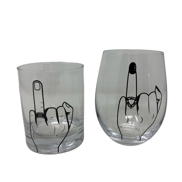Marriage Ring Finger Whiskey and Wine Glass - Picture 1 of 5